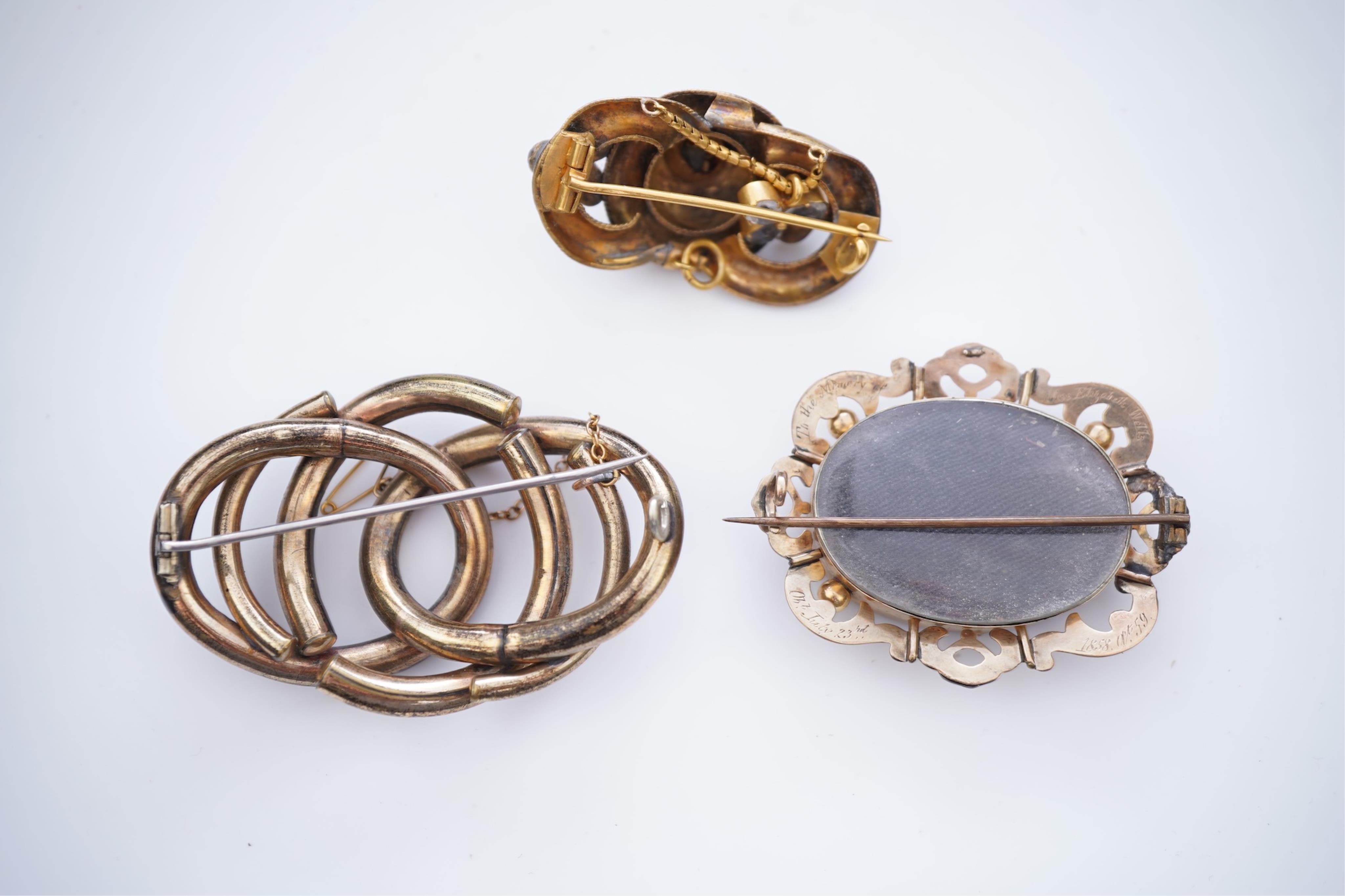 Three Victorian brooches, 19th century